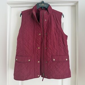 Talbots Women’s Quilted Sleeveless Vest in Wine NWT